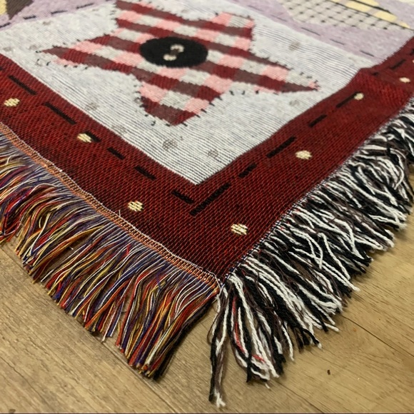 Primative Large Tapestry Rustic Sampler Cabincore Farmhouse Friend Angels - Picture 6 of 6